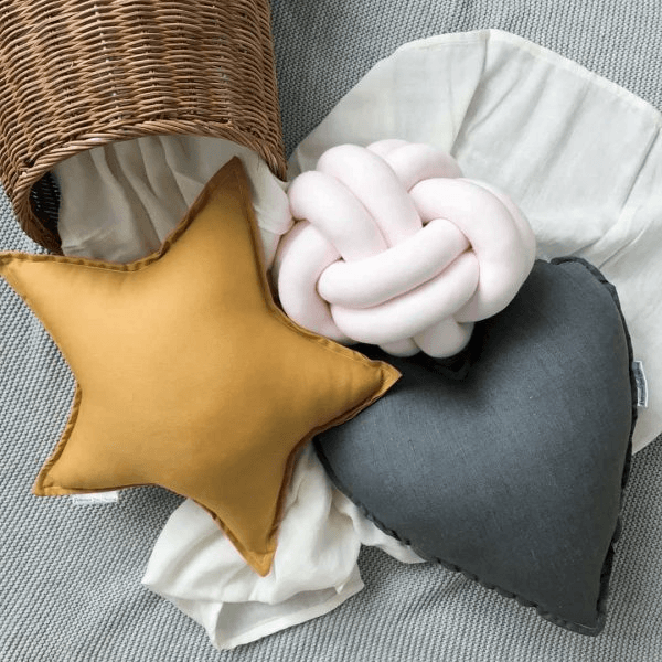 Pretty handmade kids cushions featuring stars and hearts