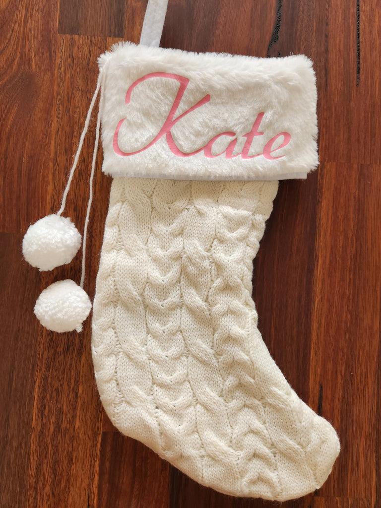 Personalised Knitted Christmas Stockings Personalised Santa Stockings Petit Luxe Bebe 