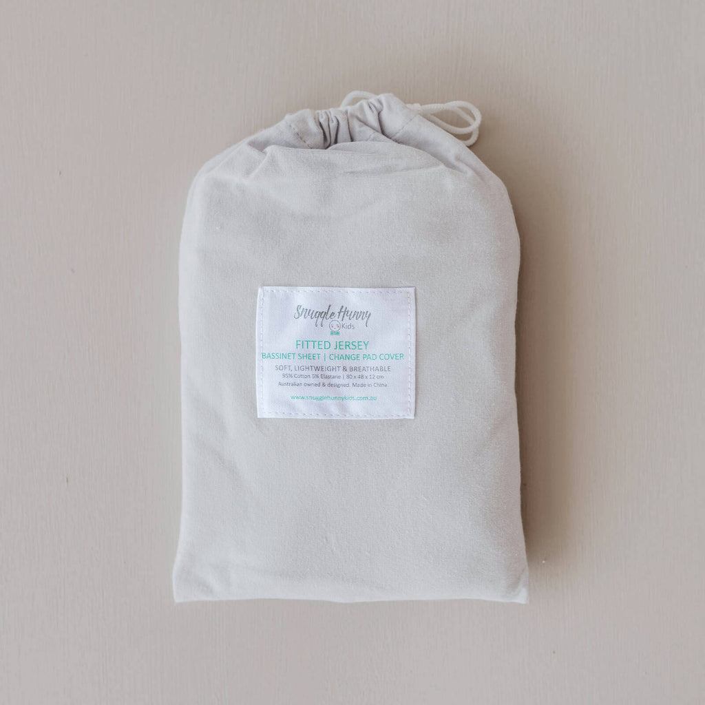 Fitted Bassinet Sheet | Change Pad Cover - Stone - Petit Luxe Bebe