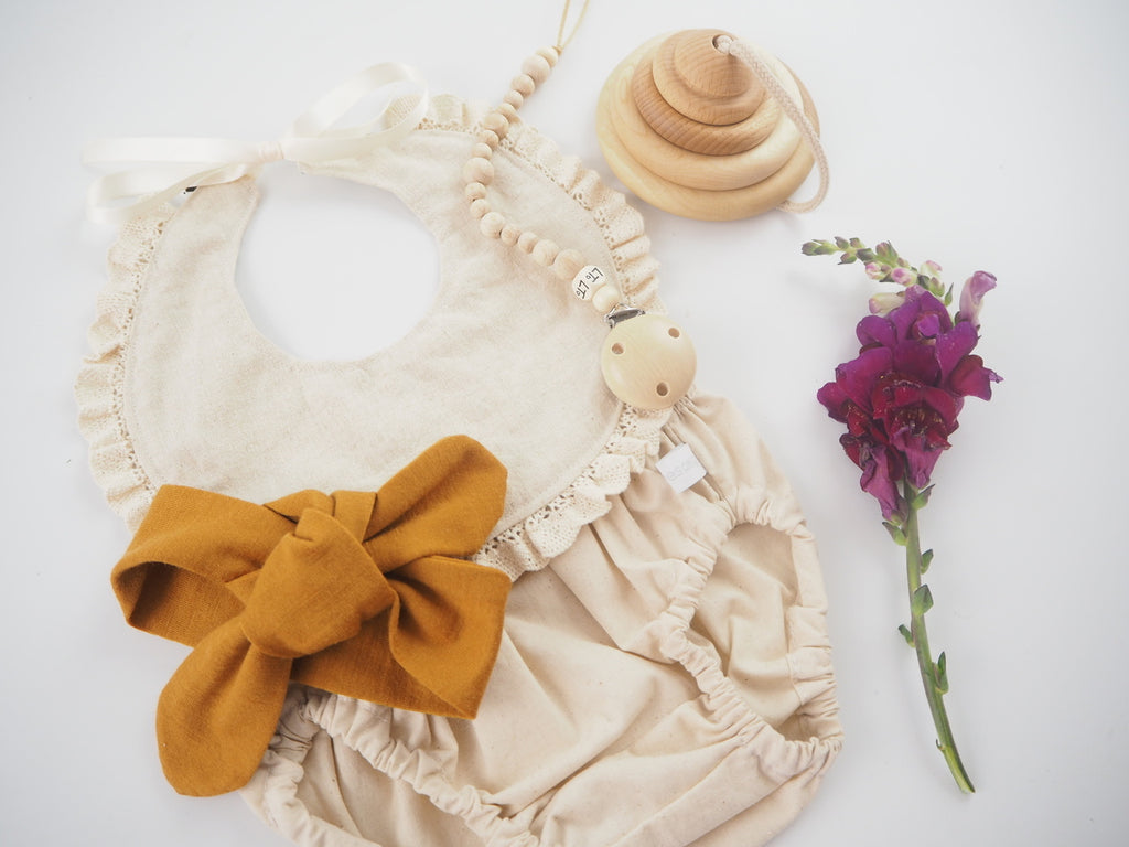 Mustard Topknot Baby Headband - Petit Luxe Bebe