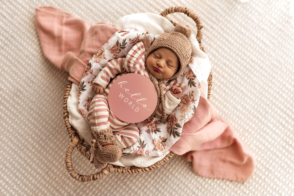 Rosette & Pink Sand | Snuggle Hunny Kids Baby Milestone Cards Baby Milestone Cards Snuggle Hunny Kids 