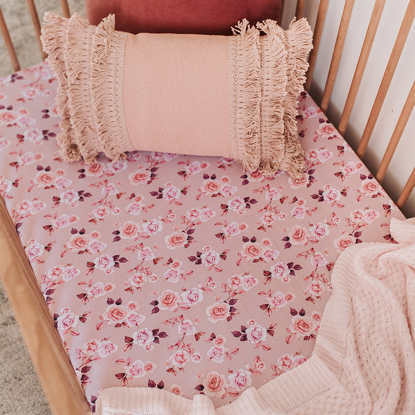 Snuggle Hunny Kids Jersey Fitted Cot Sheet - Blossom Cot Sheets Petit Luxe Bebe 