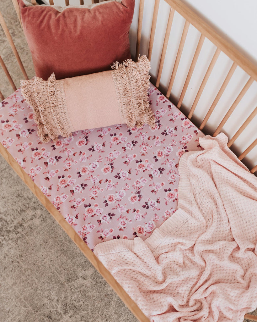 Snuggle Hunny Kids Jersey Fitted Cot Sheet - Blossom Cot Sheets Petit Luxe Bebe 