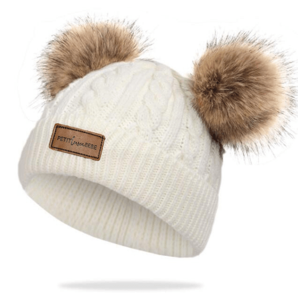 Chunky Knit Double Pom Pom Beanie | 6 Colours to choose from! Beanies Petit Luxe Bebe 