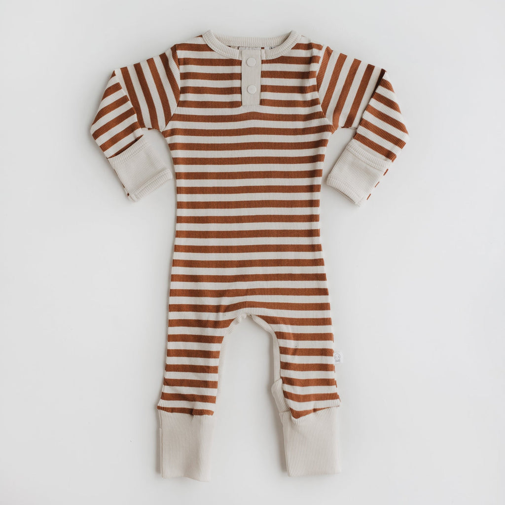 Snuggle Hunny Kids Biscuit Stripe Growsuit Organic Baby Clothing Snuggle Hunny Kids 