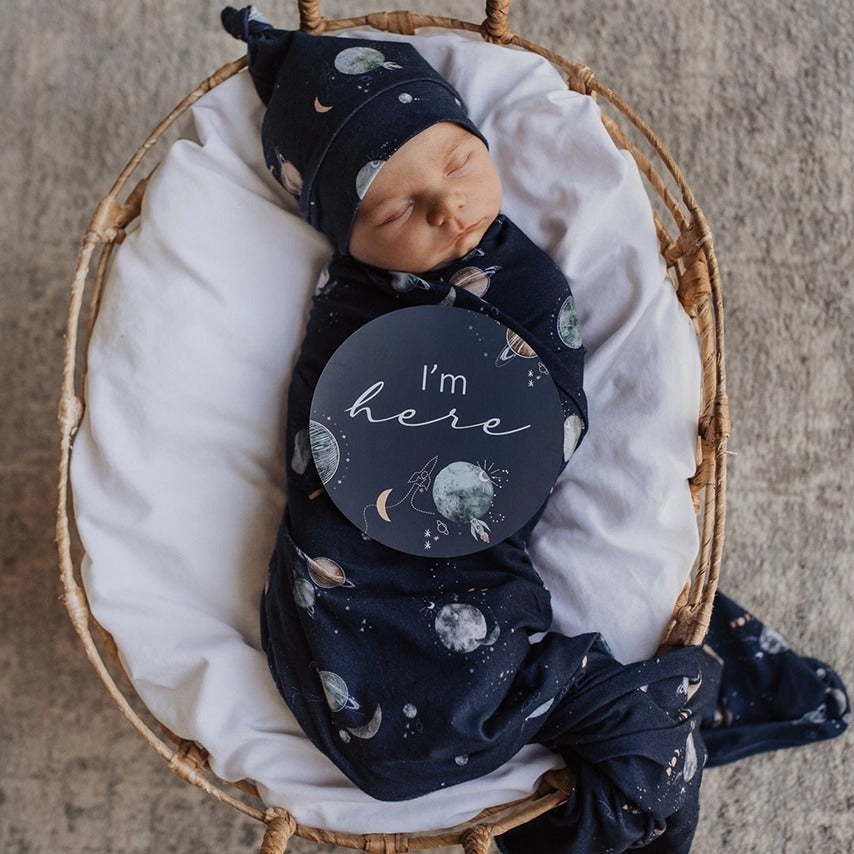 MILKY WAY | Snuggle Hunny Kids Jersey Baby Wrap & Beanie Set Baby Wraps Snuggle Hunny Kids 
