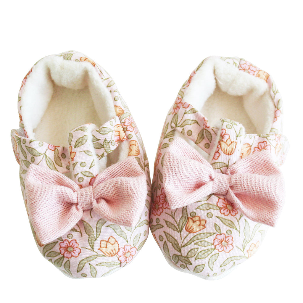 Alimrose Bow Baby Booties - Blossom Lily Pink Baby Booties Alimrose 