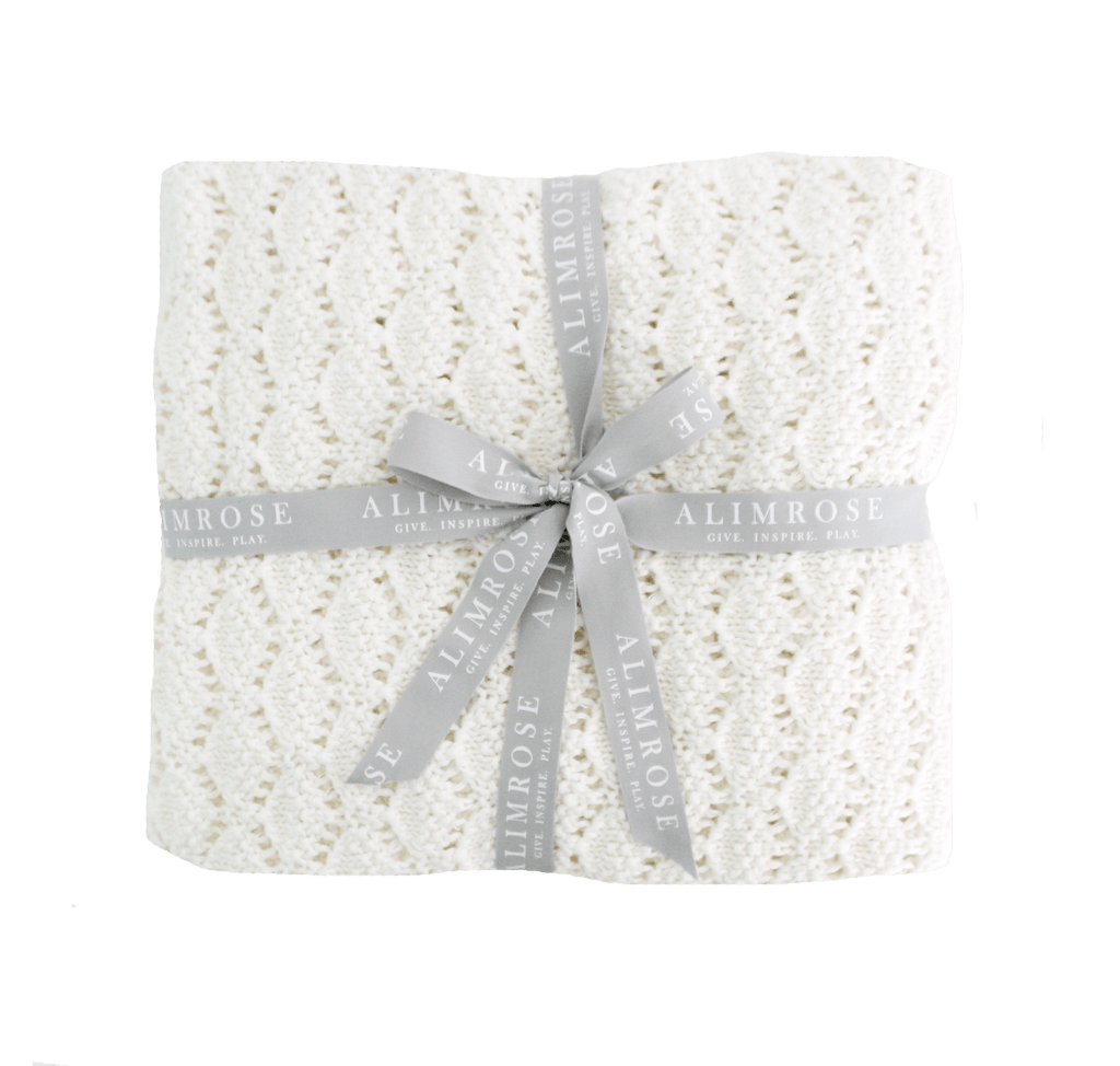 Alimrose Organic Heritage Knit Baby Blanket - Ivory Baby Blanket Alimrose 