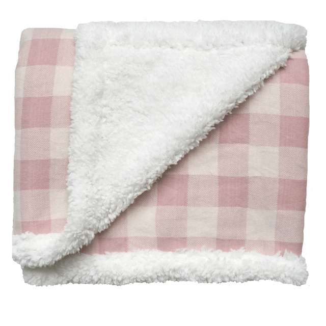 Alimrose Sherpa Baby Blanket - Rose Check Baby Blanket Alimrose 