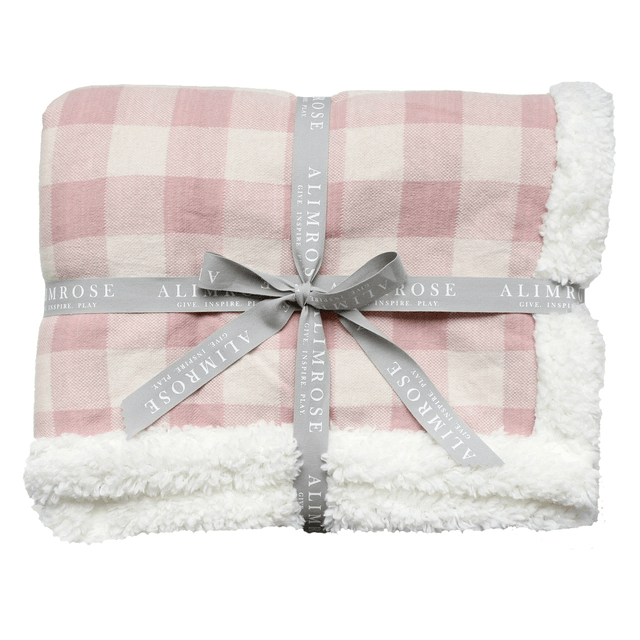 Alimrose Sherpa Baby Blanket - Rose Check Baby Blanket Alimrose 