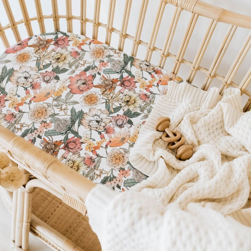 Fitted Bassinet Sheet | Change Pad Cover - Australiana - Petit Luxe Bebe