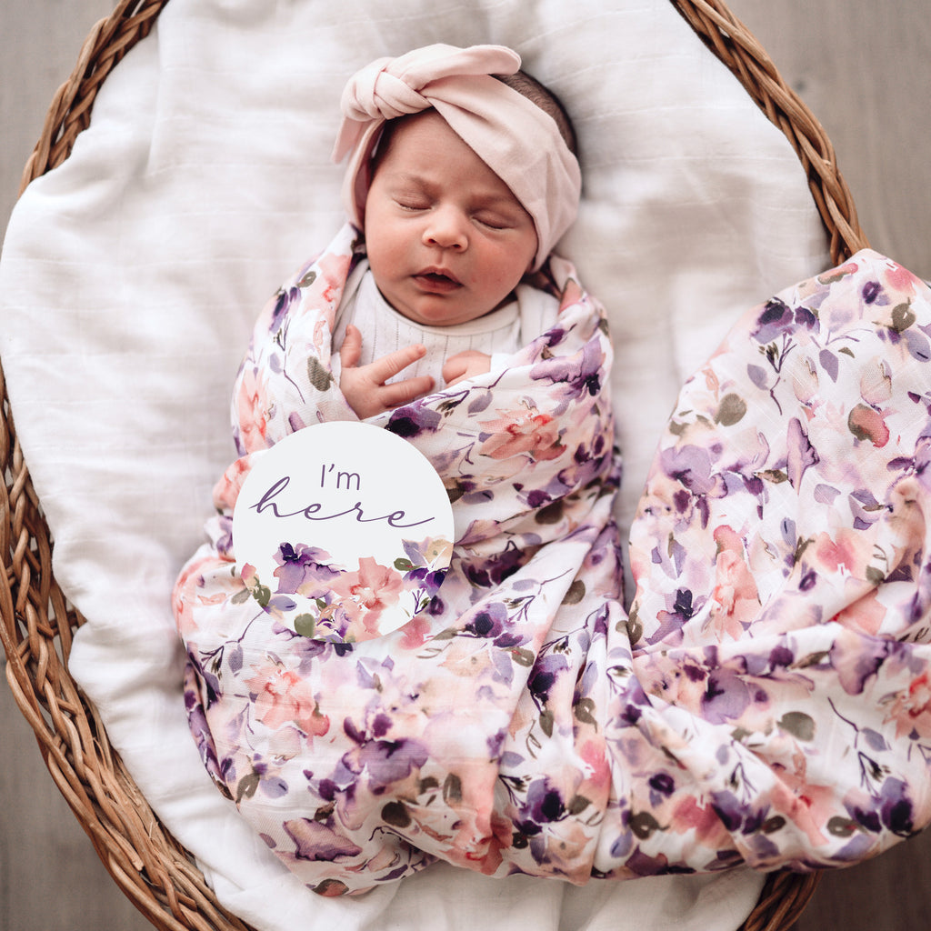 Blushing Beauty - Organic Muslin Baby Wrap - Petit Luxe Bebe