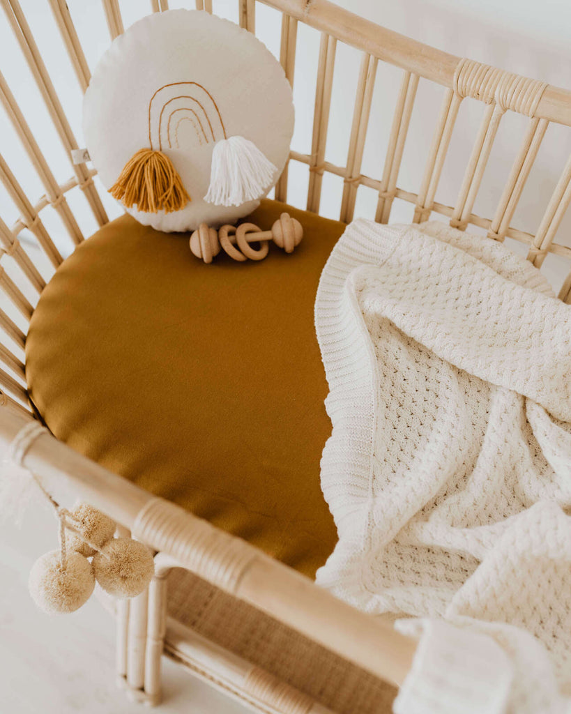 Fitted Bassinet Sheet | Change Pad Cover - Bronze - Petit Luxe Bebe