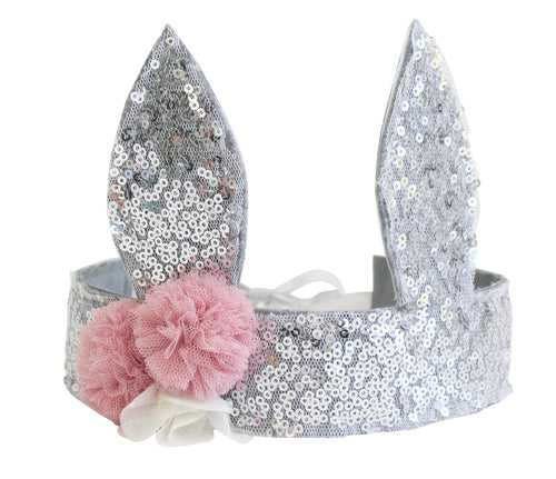 Alimrose Sequin Bunny Crown - Silver Pretend Play Accessories Alimrose 