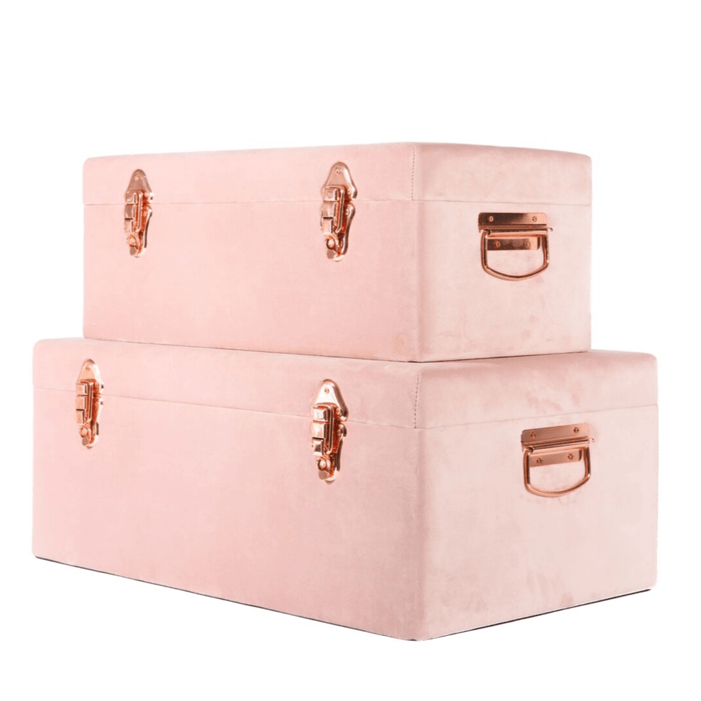 Luxe Velvet Storage Case Set - Dusty Pink {RESTOCK End July 2020} - Petit Luxe Bebe