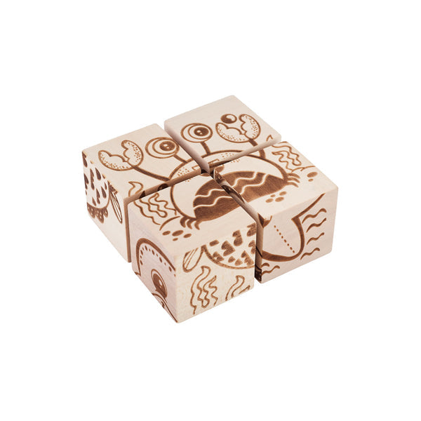 Wooden Cube Puzzle - Sea Creatures Baby Activity Toys Kubi Dubi 