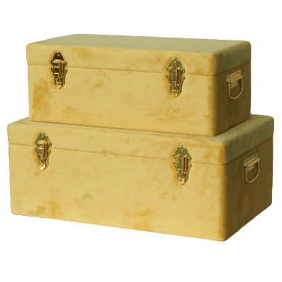 Luxe Velvet Storage Case Set - Mustard Storage Petit Luxe Bebe 