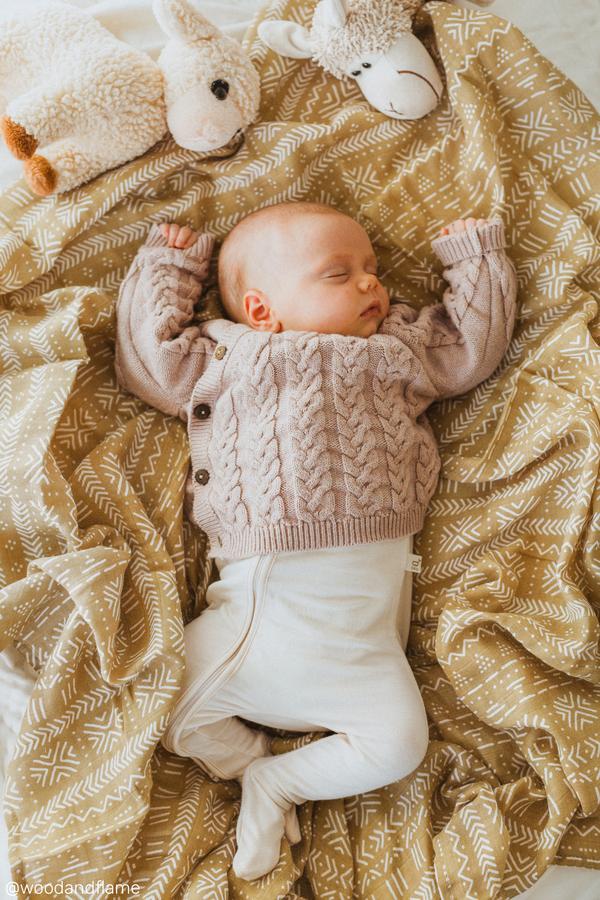 Kiin Organic Cotton & Bamboo Muslin Baby Swaddle | SAND Baby Wraps Kiin Baby 