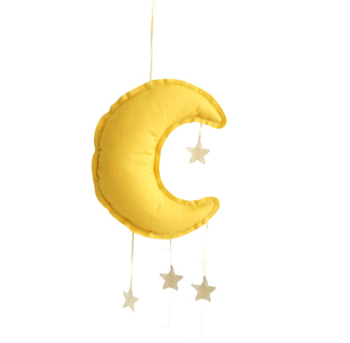 Alimrose Moon Mobile - Butterscotch Linen - Petit Luxe Bebe