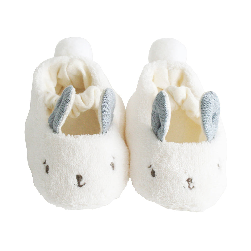 Alimrose Snuggle Bunny Slippers - Ivory & Grey baby booties Alimrose 