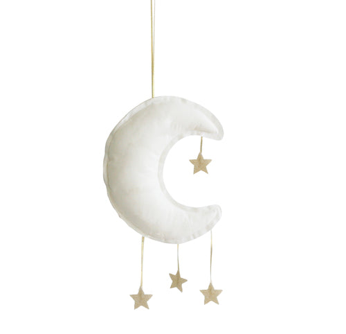 Alimrose Moon Mobile - Ivory Linen - Petit Luxe Bebe