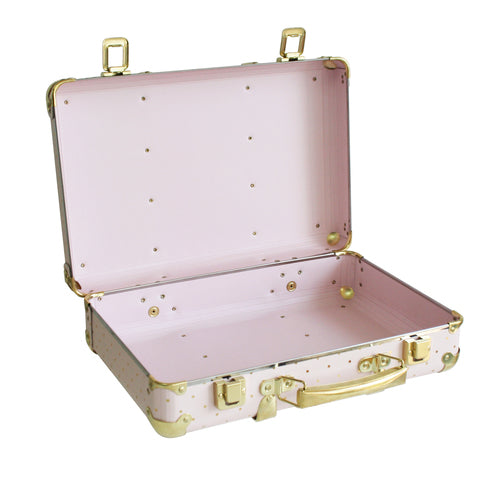 Alimrose Vintage Style Carry Case - Pink & Gold Spot - Petit Luxe Bebe