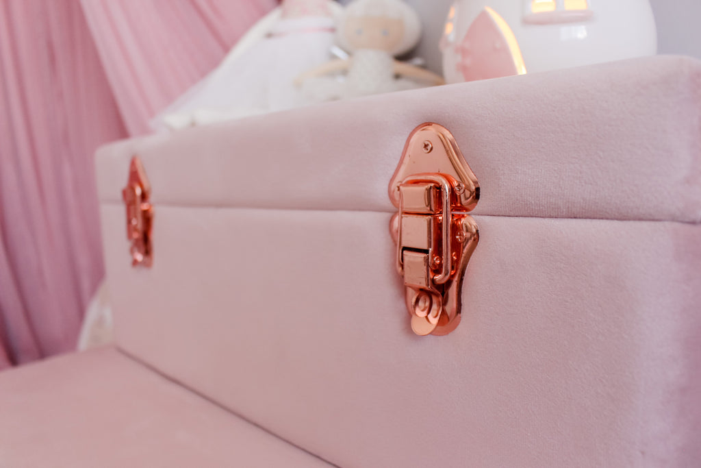 Luxe Velvet Storage Case Set - Dusty Pink Storage Petit Luxe Bebe 