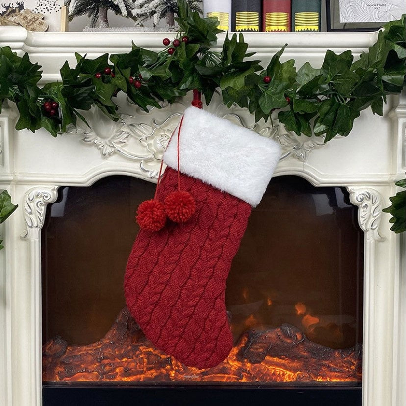 Personalised Knitted Christmas Stockings Personalised Santa Sacks Petit Luxe Bebe Red 