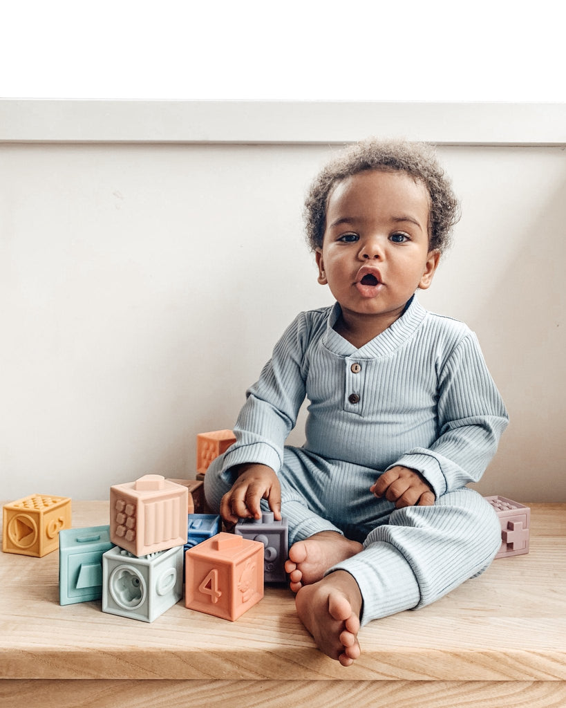 Silicone Building Blocks | Set of 12 Wooden Toys & Accessories Arabella + Autumn 