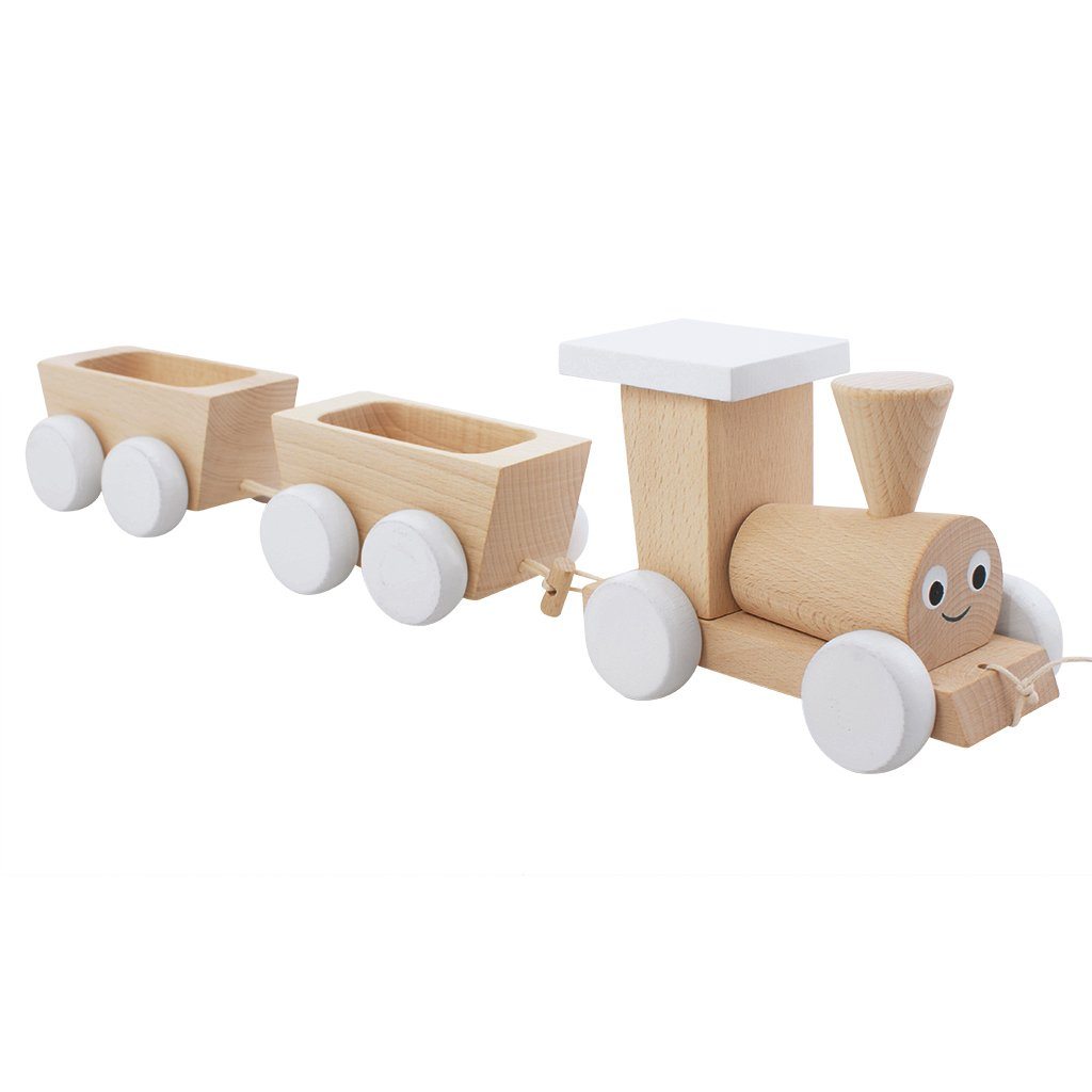 Theodore Wooden Pull Along Train Toy | Baby Gifts Petit Luxe Bebe