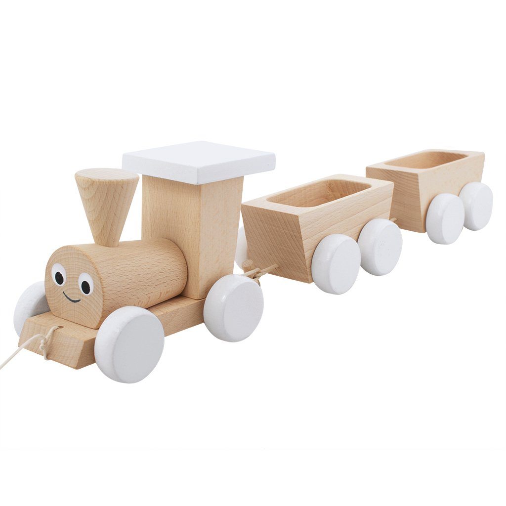 Theodore - Wooden Pull Along Train Toy - Petit Luxe Bebe
