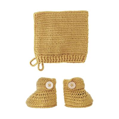 Crochet Bonnet & Booties Set - TURMERIC Baby Booties OB Designs 