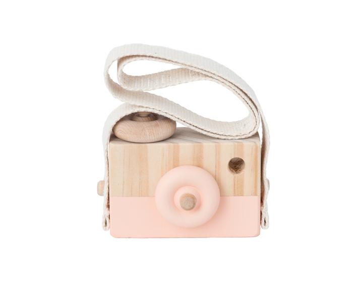 Wooden Toy Camera - Coral Blossom - Petit Luxe Bebe