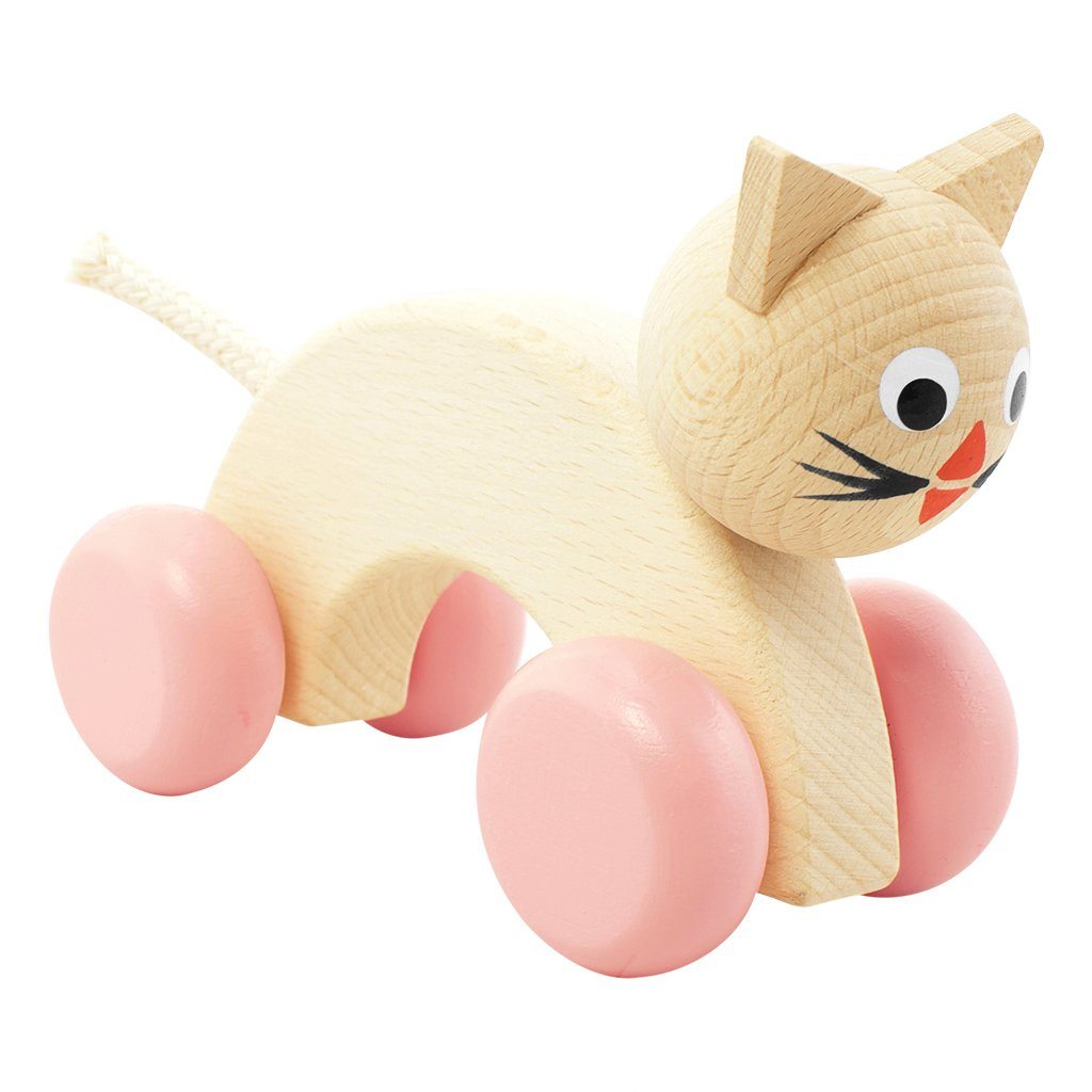Lilly - Wooden Push Along Cat Toy - Petit Luxe Bebe