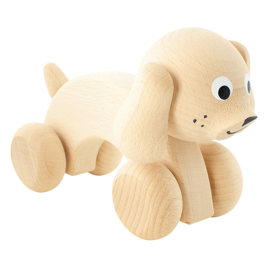 Harley - Wooden Push Along Dog Toy - Petit Luxe Bebe