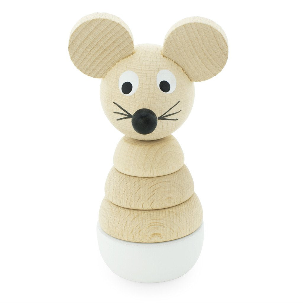 Hobbs - Wooden Stacking Mouse Puzzle - Petit Luxe Bebe