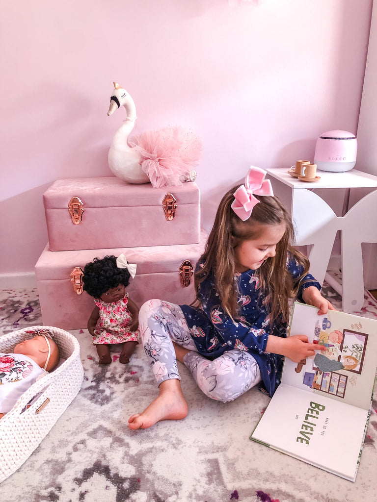 Luxe Velvet Storage Case Set - Dusty Pink Storage Petit Luxe Bebe 