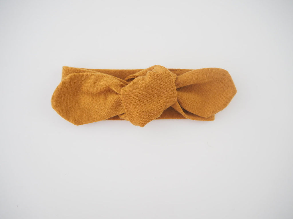 Mustard Topknot Baby Headband - Petit Luxe Bebe