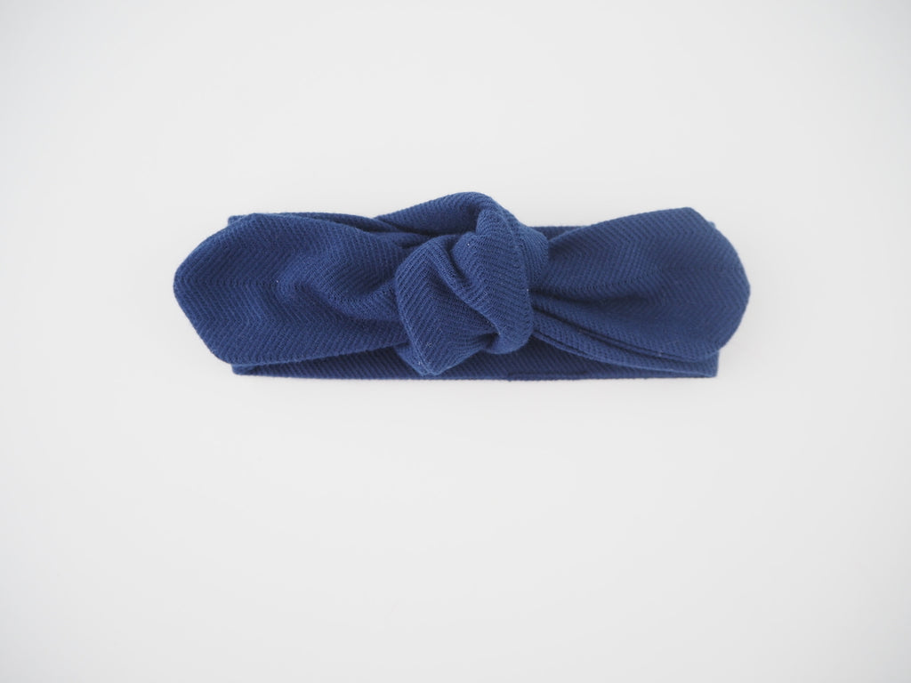 Navy Topknot Baby Headband - Petit Luxe Bebe